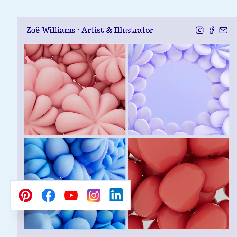 Del din kunst på sociale medier Del din kunst på sociale medier