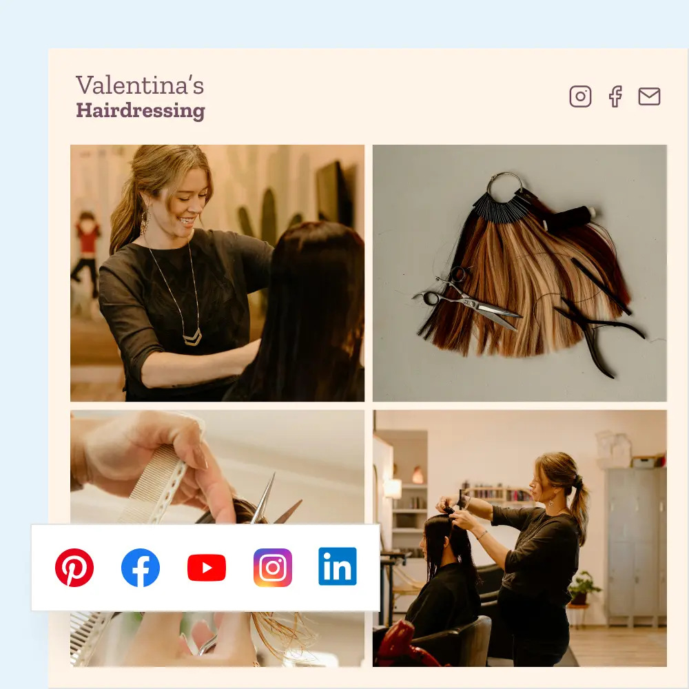 Forbind din salons sociale medier Forbind din salons sociale medier