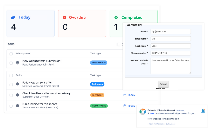 MiniCRM håller ditt företag på banan