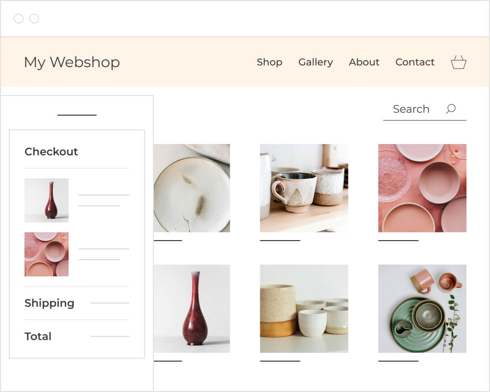 Easily turn your website into an online shop